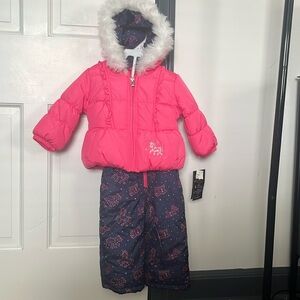 18 month snow suit set with jacket and bib NWT